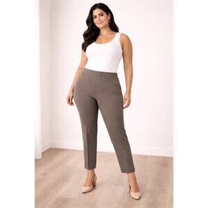 Lafayette 148 Stanton Pants Women’s 16 Taupe Side Zip Career Work Trousers